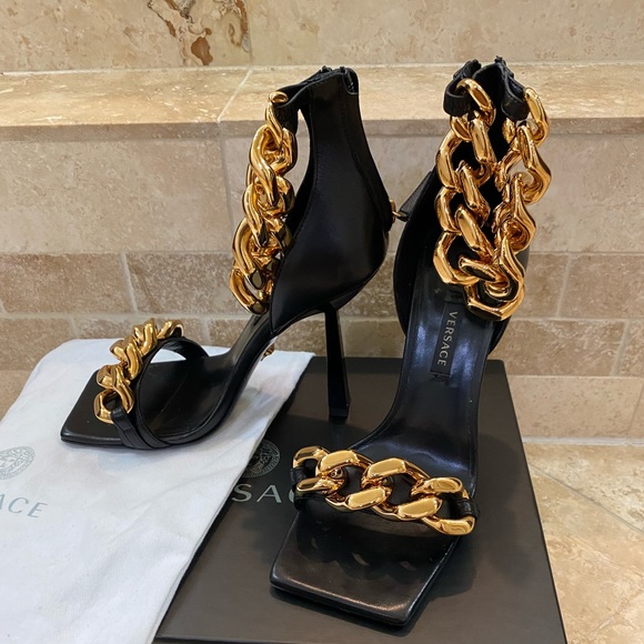 **SOLD**Versace Medusa Chain High-Heeled Sandals 36 - Picture 11 of 12